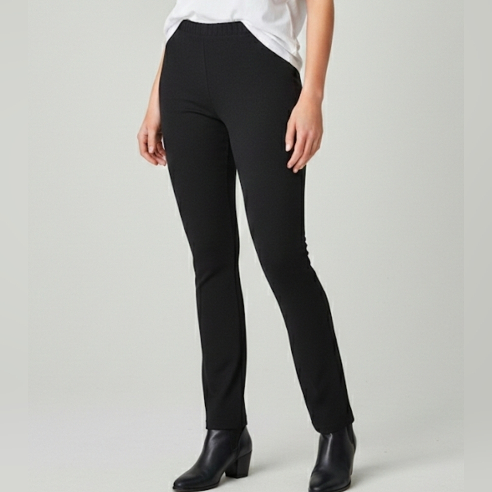Sanctuary Anthropologie Black Leggings, Back Pockets, Notched Hem, Black, S